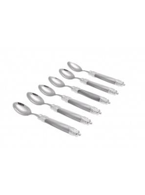 Rivadossi Couverts Arianna - Set 6pcs Cuillere à Café - Virole Argentée - 