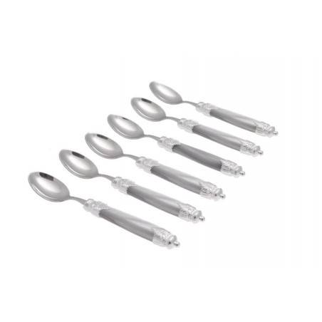 Rivadossi Couverts Arianna - Set 6pcs Cuillere à Café - Virole Argentée - 