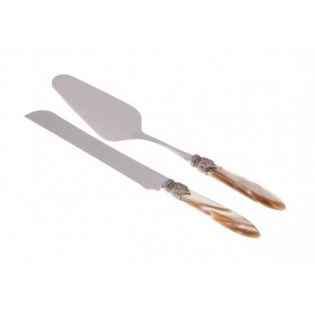 Posate Laura Set 2 Pz Pala e Coltello Torta - Manico Perlato Rivadossi - 