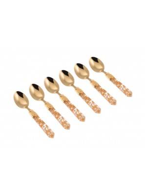 Rivadossi Luna Golden Cutlery Kaffeelöffel - Set 6-teilig - Online Shop -