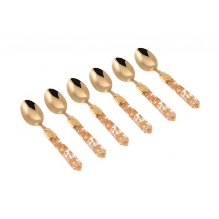 Rivadossi Luna Golden Cutlery Kaffeelöffel - Set 6-teilig - Online Shop -