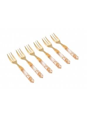 Rivadossi Luna Golden Sweet Fork Cutlery - set of 6 pieces - Online Shop -  - 