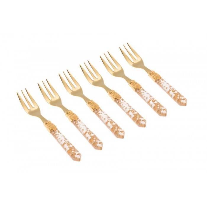 Posate Rivadossi Luna Dorato Forchettina Dolce - set 6pz  - Shop Online - 