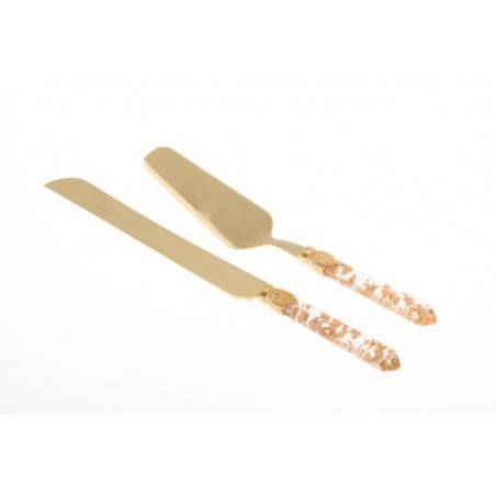 Golden Moon - Set de 2 Desserts - Couteau à Gâteau et Pelle Rivadossi - 