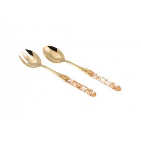 Luna Oro Dorato - Ensemble de couverts Salade Rivadossi 2 pièces - 