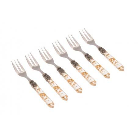 Posate Rivadossi Luna set 6 pezzi Forchettina Dolce  Acciaio Inox 18/10 - 