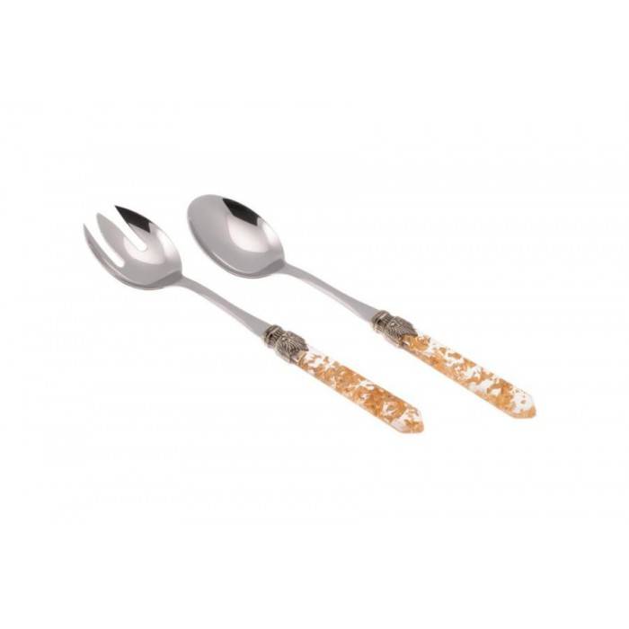 Couverts de Luxe pour Servir la Salade Luna set 2 pièces Rivadossi Acier Inox 18/10 - 