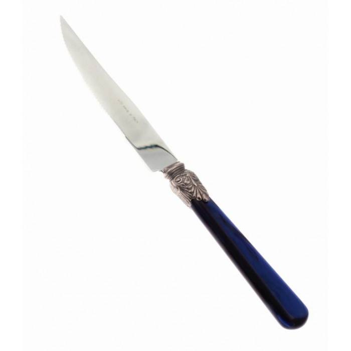 Posate Rivadossi Modello Elena - Set 6 Pezzi Coltello Bistecca - Blu - 