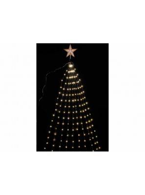 Cascata di Luci a Led con Puntale a Stella per Albero di Natale - 