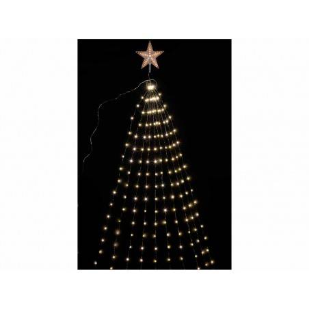 Cascata di Luci a Led con Puntale a Stella per Albero di Natale - 