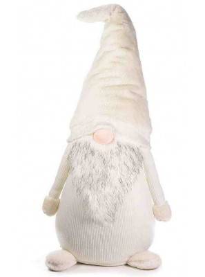 Père Noël ou gnome en tissu - Blanc - Hauteur 77 cm - 