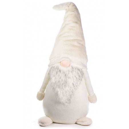 Santa Claus or Gnome in Fabric - White - Height 77 cm -  - 