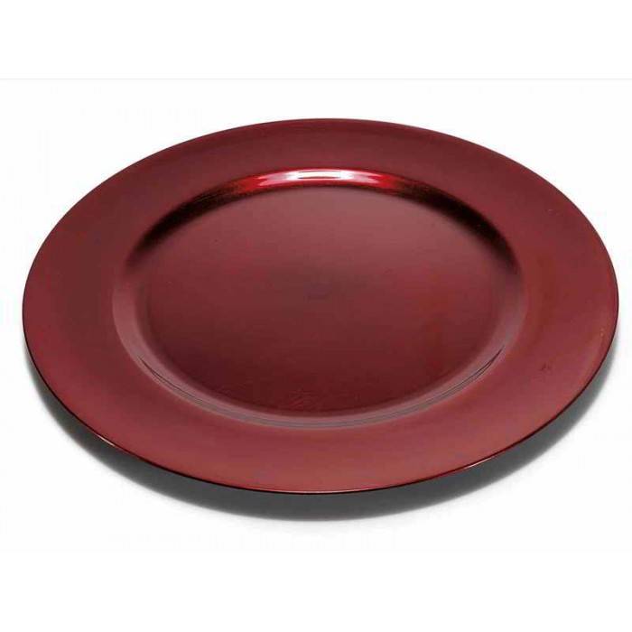 Set 6 Pezzi Sottopiatto Decorativo Tondo in Plastica Rigida - 