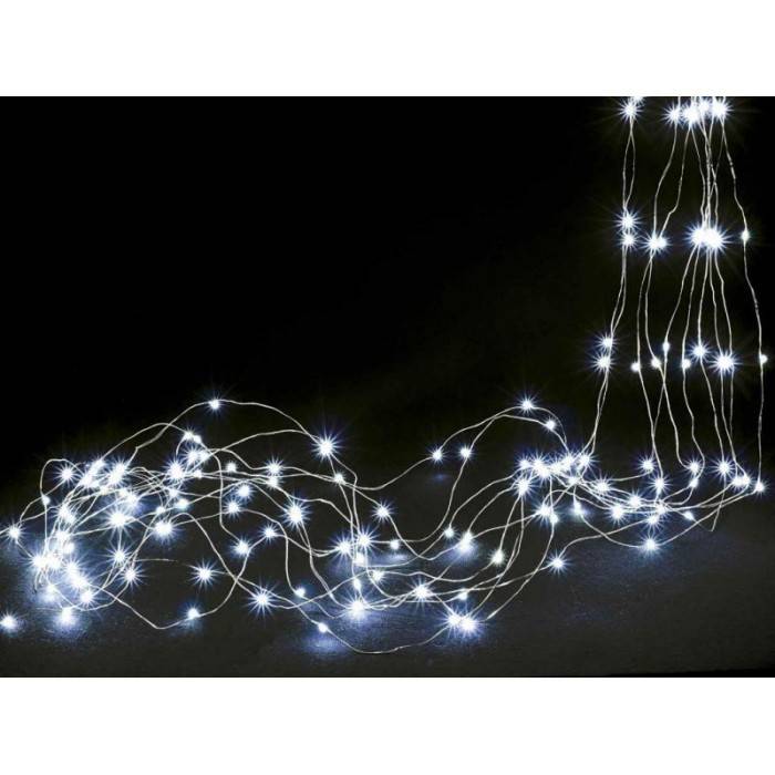 Lumières de Noël cascade 10 fils métalliques et 180 LED - 
