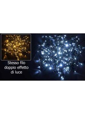 Luci di Natale 13,4 Mt, 180 LED Bianco Freddo / Caldo e 8 Giochi di Luce - 