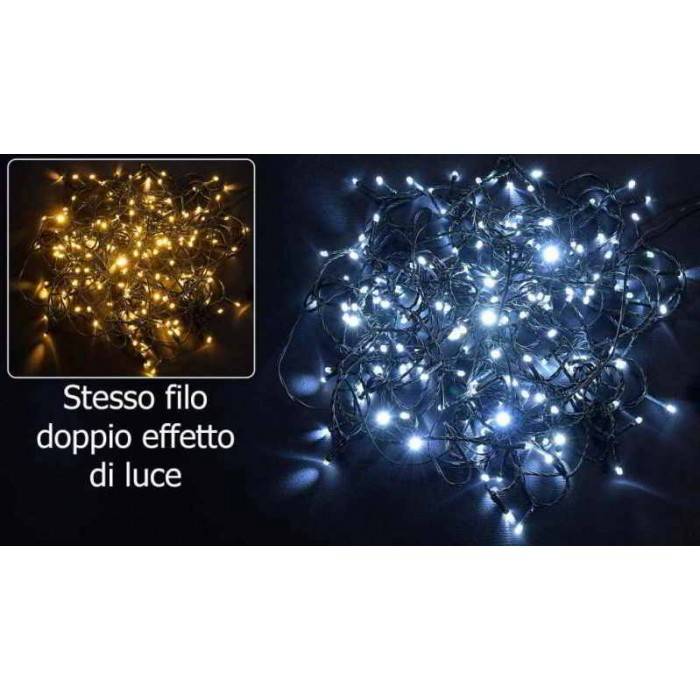 Christmas lights 13.4 Mt, 180 cold / warm white LEDs and 8 plays of light -  - 