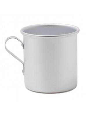 Zylindrischer Aluminiumbecher mit rundem Henkel 0,3 l im Vintage-Stil – hergestellt in Italien - 
