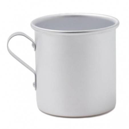 Cylindrical Aluminum Mug with Round Handle 0.3 lt in Vintage Style - Made in Italy -  - 