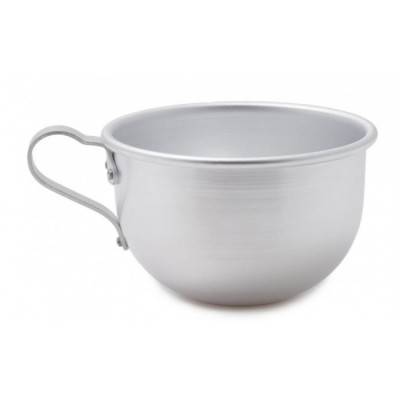 Tasse à lait en aluminium de style vintage avec poignée 0,60 LT - Fabriqué en Italie - 