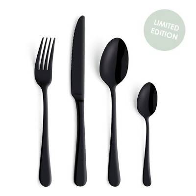 Posate Acciaio Inox Set 24 Pezzi - Pvd - Colore Nero - Austin Amefa - 
