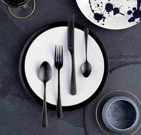 Posate Acciaio Inox Set 24 Pezzi - Pvd - Colore Nero - Austin Amefa - 