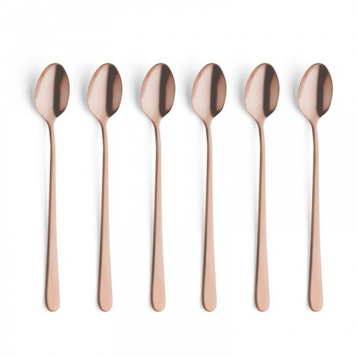 Ensemble de 6 cuillères à lait en or rose/cuivre - Austin Vintage - Amefa - 