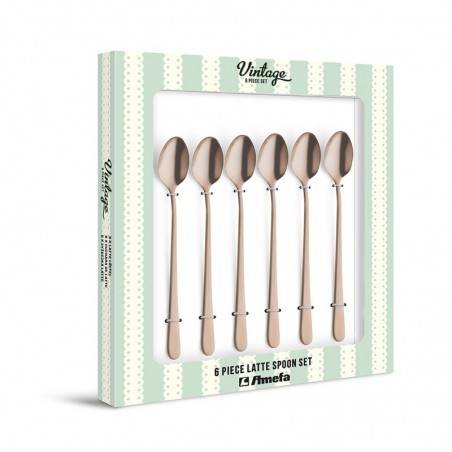Ensemble de 6 cuillères à lait en or rose/cuivre - Austin Vintage - Amefa - 