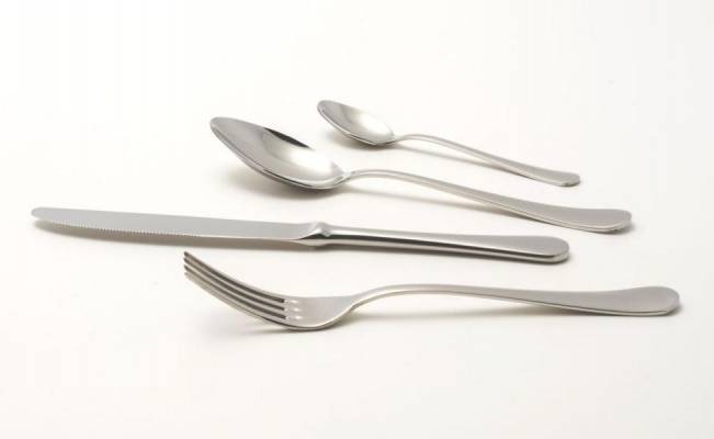 Posate in Acciaio 18/10 Lavabili in Lavastoviglie - Serena Set 24 Pezzi - Made in Italy - 