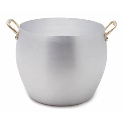 Professional Aluminum Dished Pot With Brass Handles With Lid -  - 