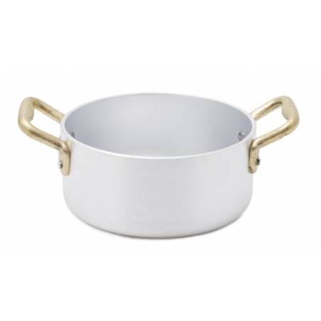 Aluminiumtopf mit 2 Messinggriffen - Ø12 - Vintage Style - 