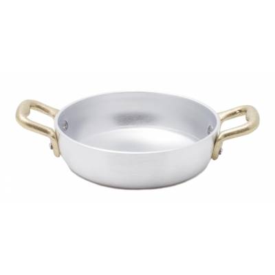 Aluminum Pan with 2 Brass Handles - Vintage Style - Made in Italy -  - 