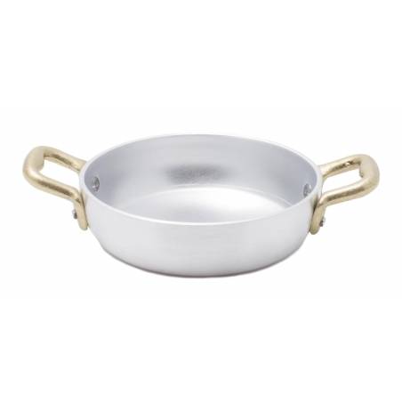 Aluminum Pan with 2 Brass Handles - Vintage Style - Made in Italy -  - 