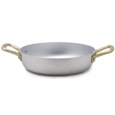 Professional Aluminum Pan with two Brass Handles - Retro Style -  - 