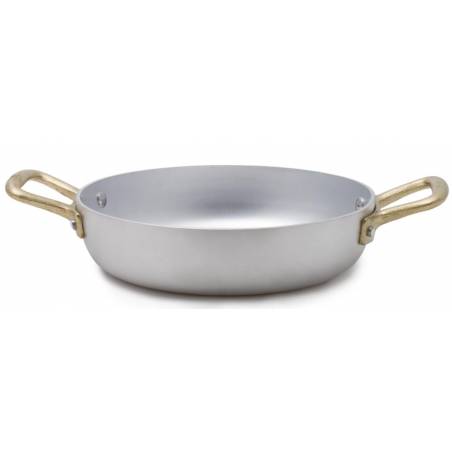 Professional Aluminum Pan with two Brass Handles - Retro Style -  - 