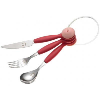 Posate per Bambini Rivadossi - Set 3 Pezzi - Jingle Colore Fucsia - 