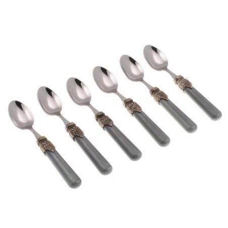 Italienisches farbiges Besteck - Vintage - Set 6 Stück Mokalöffel - Rivadossi Sandro - 