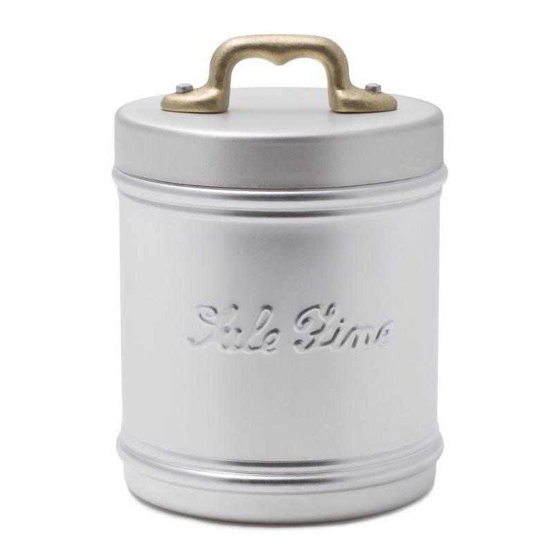 Récipient / pot en aluminium avec écriture Sel Fin - Style Rétro - 